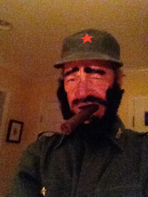 Fidel Castro Halloween Get-Up (Oct 2013)