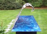 Out of the Blue, stainless steel on cedar (18x20x45) [May 2014]