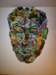 Palette Cover Portrait, 30 x 42, collage of plastic wrap palette covers with dried oil paint (5/2015)