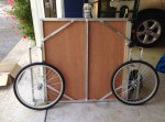 Bicycle Trailer Folded ready for storage and net summer
